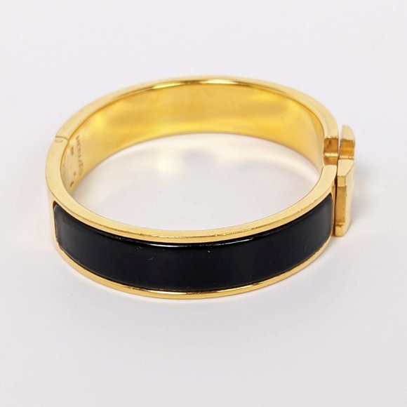 SOLD Hermes Black and Gold Clic Clac H Bracelet PM - Picture 3 of 6